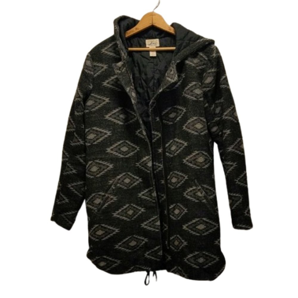 Levi's Women's Size L Hooded Zip Snap Southwest Western Print Long Jacket Coat - Picture 12 of 12